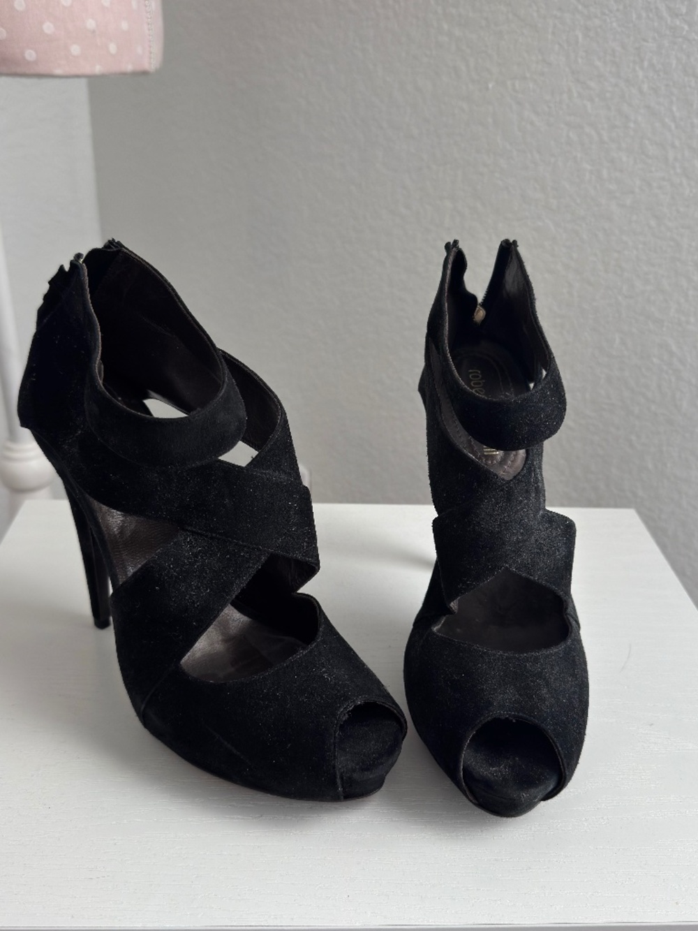 Roberto Cavalli peep toe heels from 2015